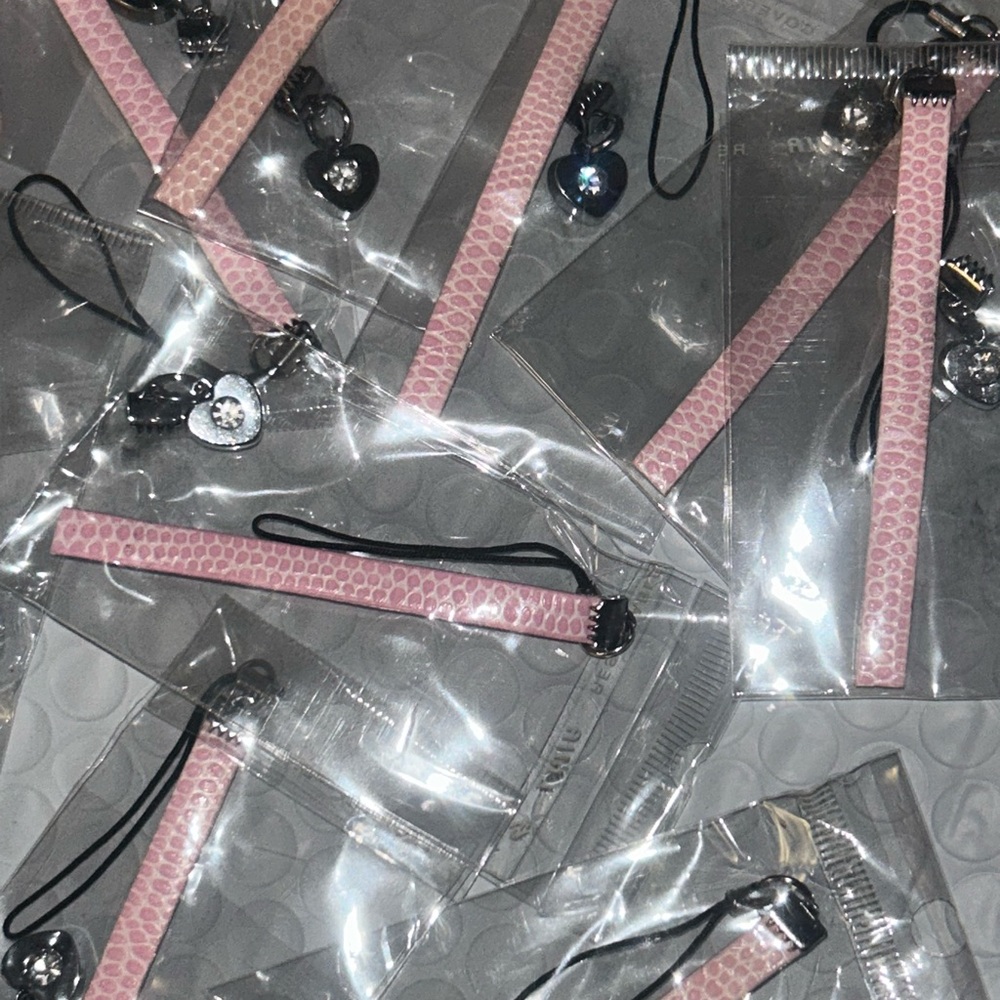 Pink Textured Strap Charm (phone charm accessories)